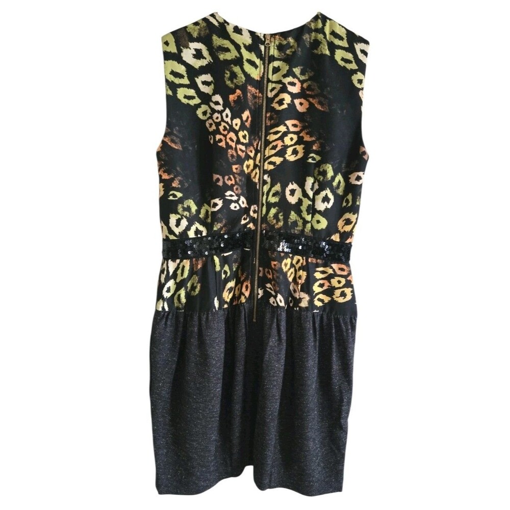 Rachel Roy Animal Print  Sequin Dress Gold Back Zip Event Size 6 - Picture 7 of 10